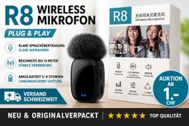R8 Wireless Mikrofon, Neu & OVP, Plug & Play, ab 1 CHF
