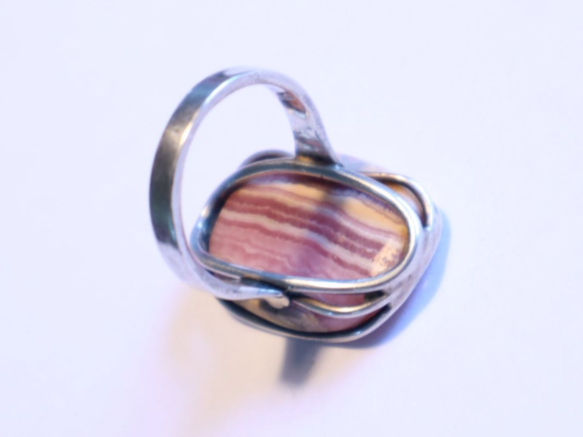 Ringe: Vintage Silberring 800 mit Rodochrosit Stein, Grösse 52 – Gebraucht aus Baden von TellsKuchenhaus 4