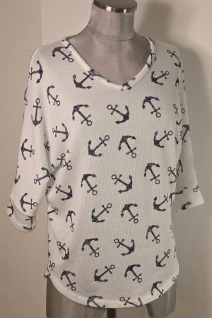 S 36/38 MY HAYLI'S superleichtes Garnstrick Shirt maritim