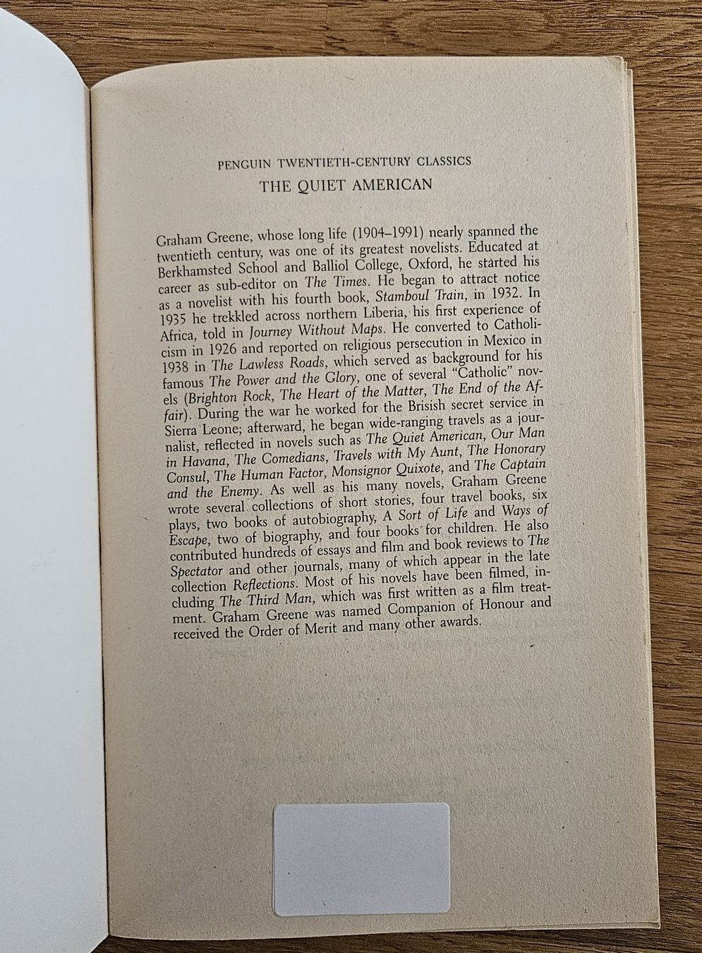 Bücher: Book Graham Greene: The Quiet American – Gebraucht aus Schaffhausen von asyouwestley 4