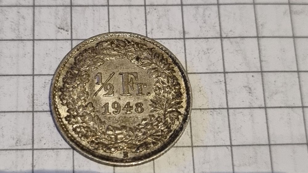 Pièce rare 1/2 Franc Suisse 1948