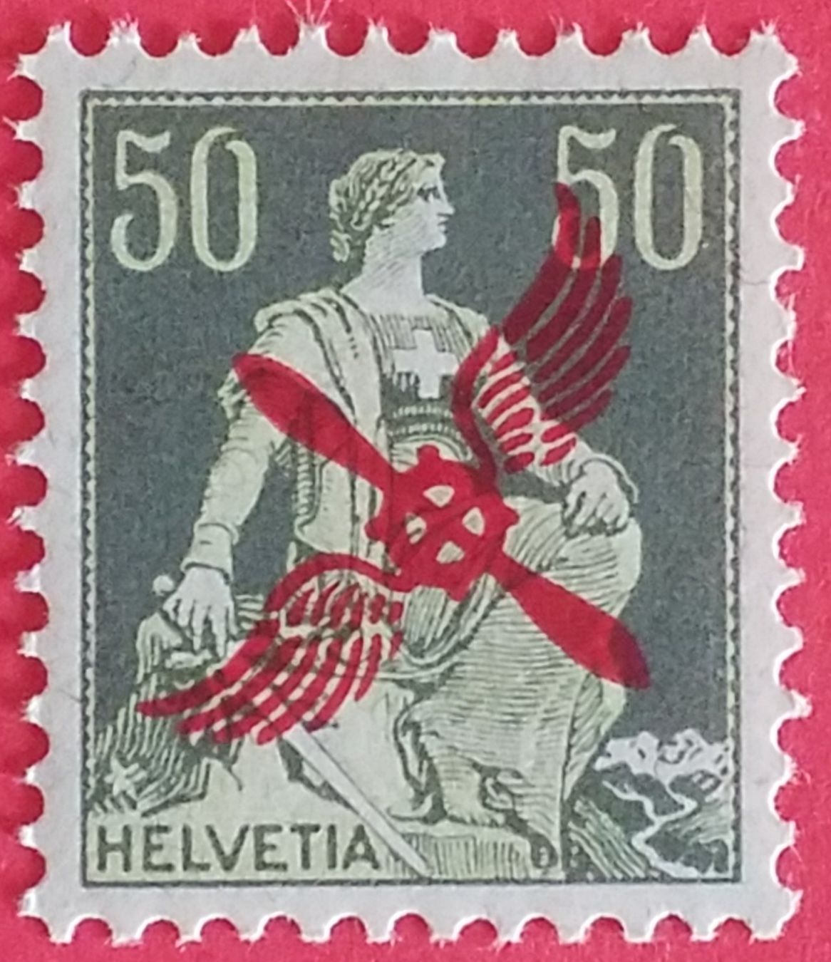 Tous les timbres: MA60) F2, Flugpostmarke mit Propeller postfrisch Siegniert – Neuf (Voir description) à Baden par Eggi