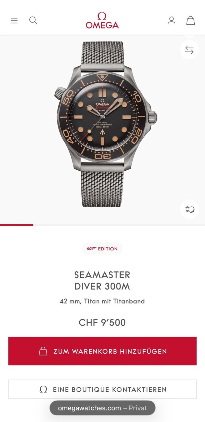 Omega Orologi: OMEGA Seamaster Diver 300M Titanium 007 Edition – Usato da Birsfelden venduto da Mynos 4
