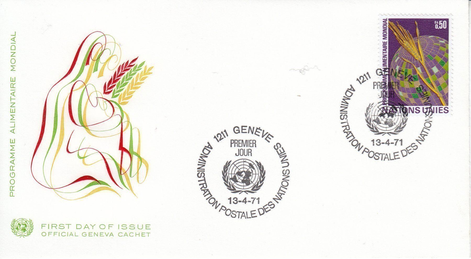 Tutti i francobolli: 1971 5 FDC Admin. Postale UNO Genève – Usato da Spreitenbach venduto da Mustang_1105 3