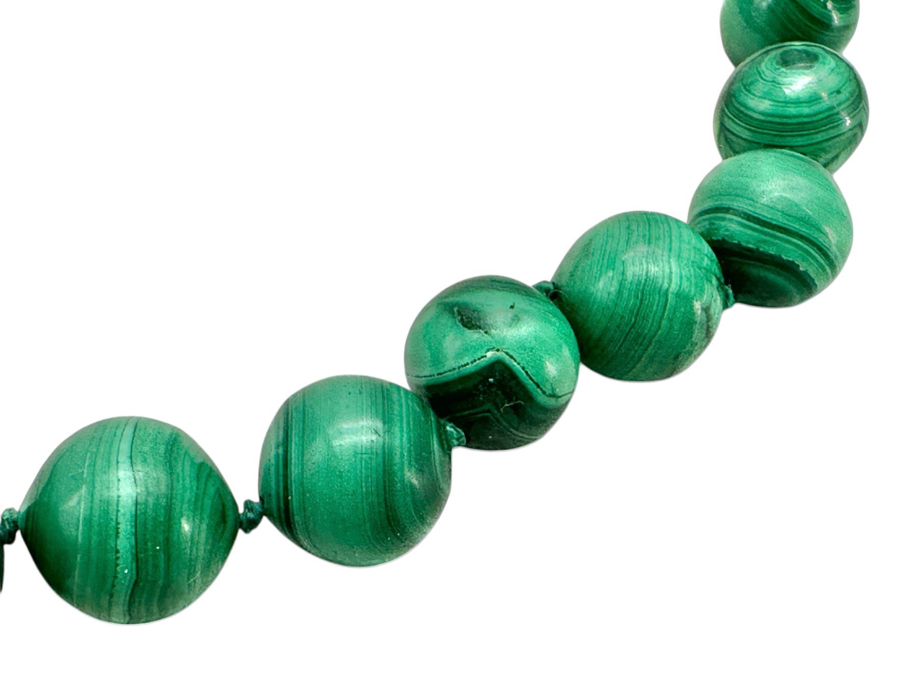 Catenine: Superbe Collier de perles en malachite véritable. L: 67.5 cm – Usato da Morges venduto da DidisLuxeFinds 4