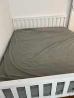 Bed Frame + mattress white wooden frame in good condition