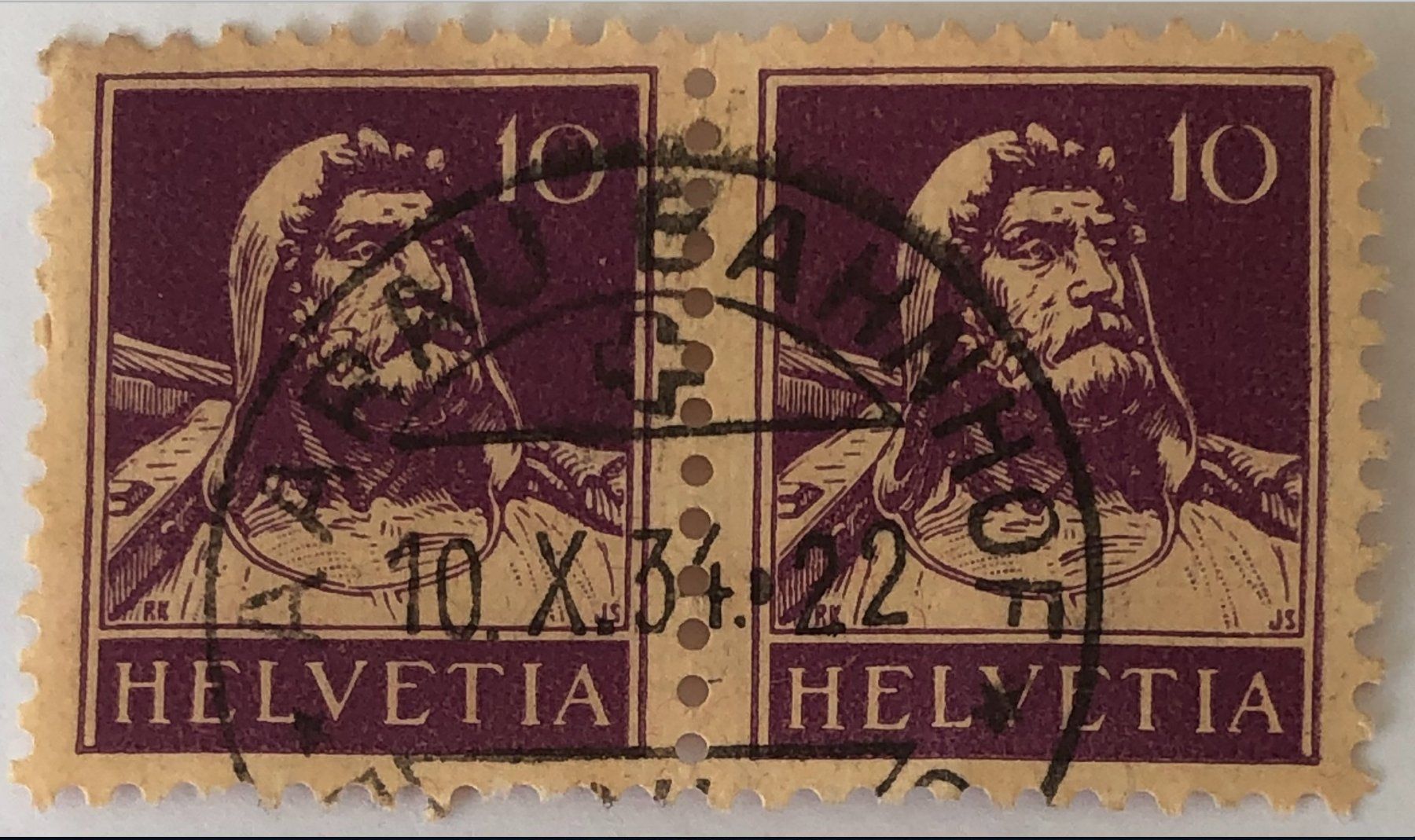 Alle Briefmarken: Nr.184 Paar mit Vollstempel – Gebraucht aus Aarau von Billa007