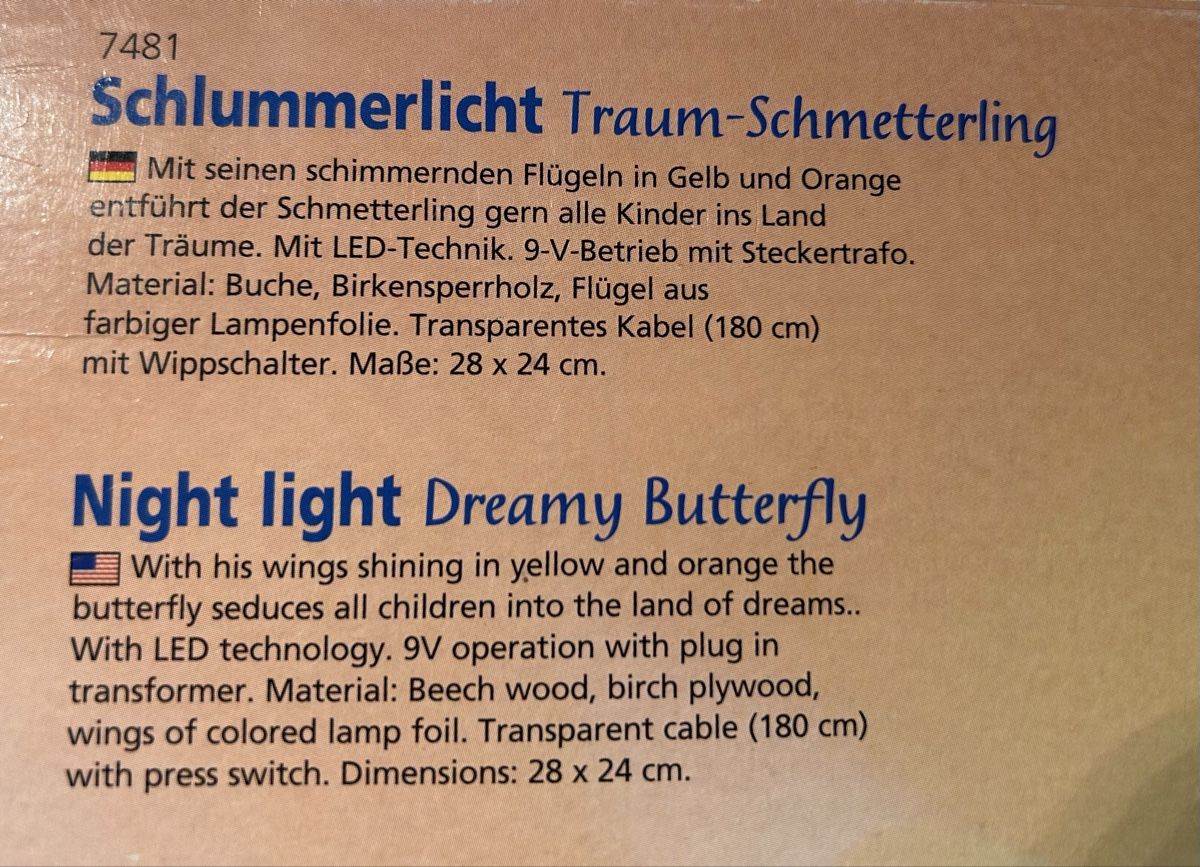 Haba Lampen: Nachtlicht Traum-Schmetterling – Gebraucht aus Rümligen von Rets 5