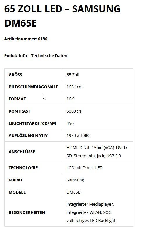 Samsung Monitore: Samsung DM65 65 Zoll Monitor – Gebraucht aus Zürich von Jeanlion 2
