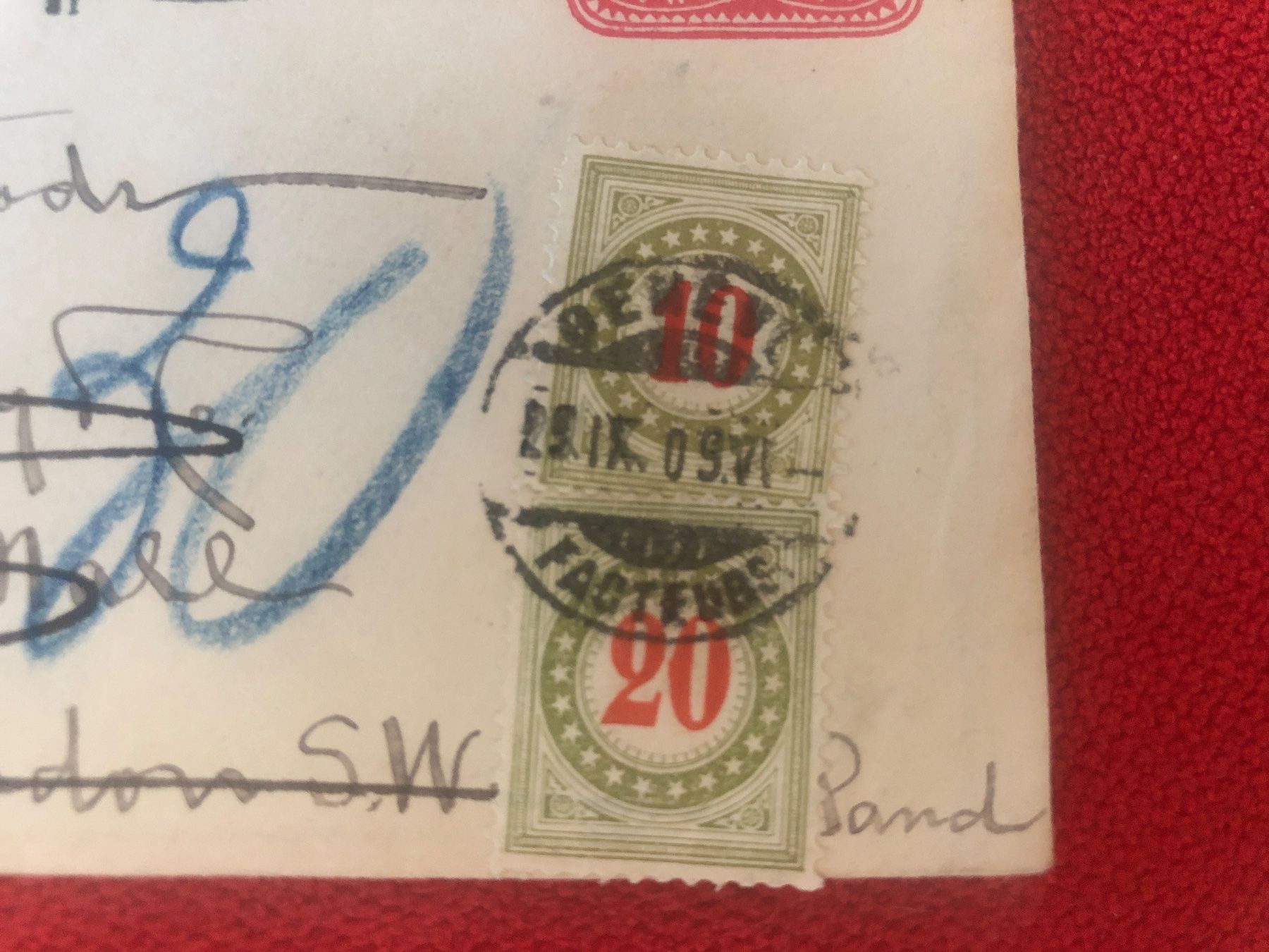 Alle Briefmarken: austaxierter IRRLÄUFER 1909 + Ganzsache 1906 – Gebraucht aus Lufingen von Rac0 2