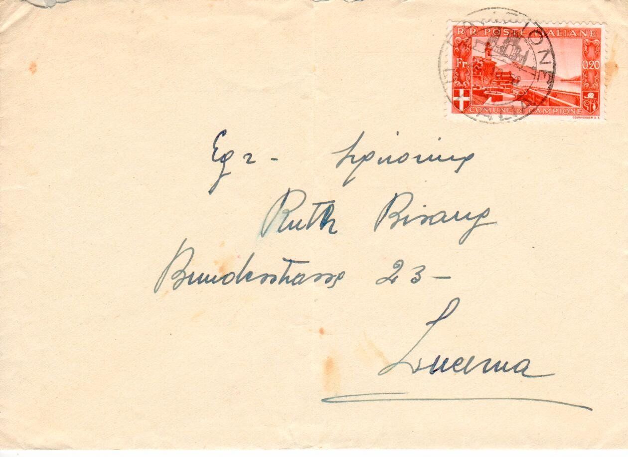 Alle Briefmarken: Brief, Campione – Gebraucht aus Wolhusen von Curver9