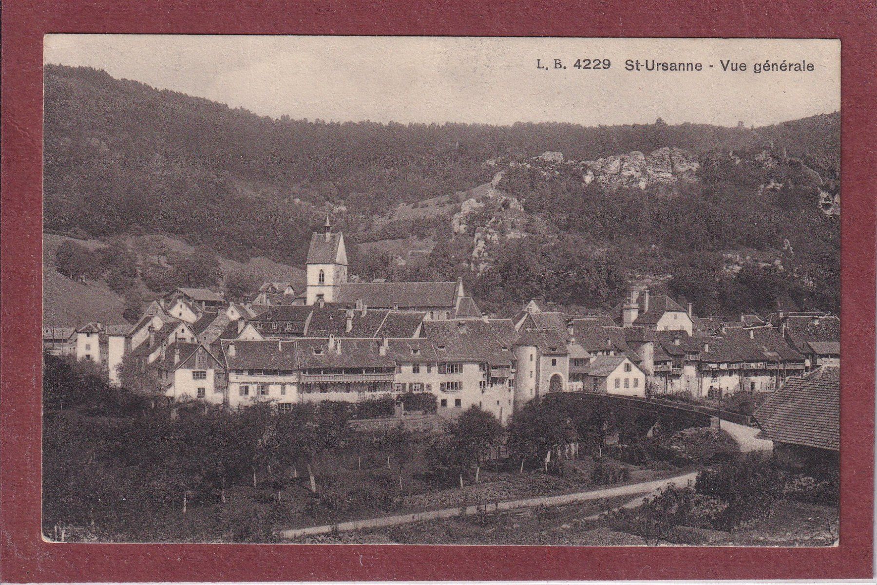 Ansichtskarten: St. Ursanne - Vue générale - 1912 – Gebraucht aus Orvin von Pyaeschli