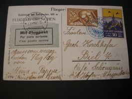 13.IV.24., FLUGTAG GRENCHEN MIT VIGNETTE, F 6, RAR