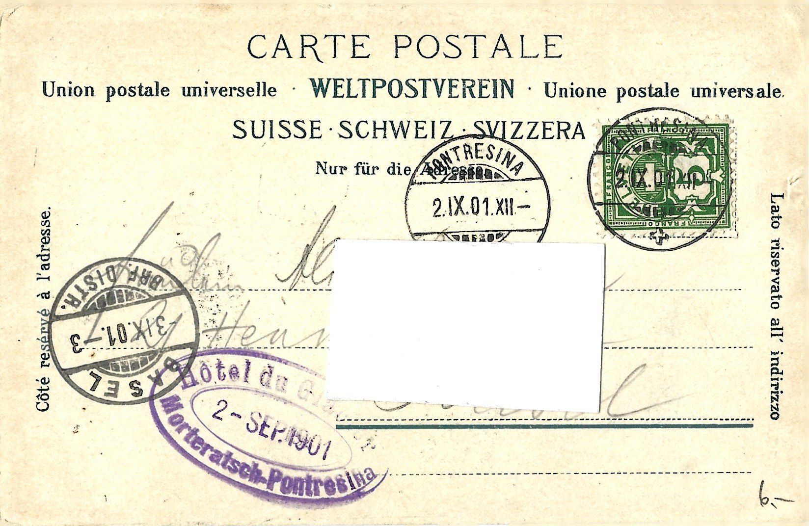 Ansichtskarten: Berninastrasse   u.   Moderatschgletscher. – Gebraucht aus Bütschwil von Jackson1A 1