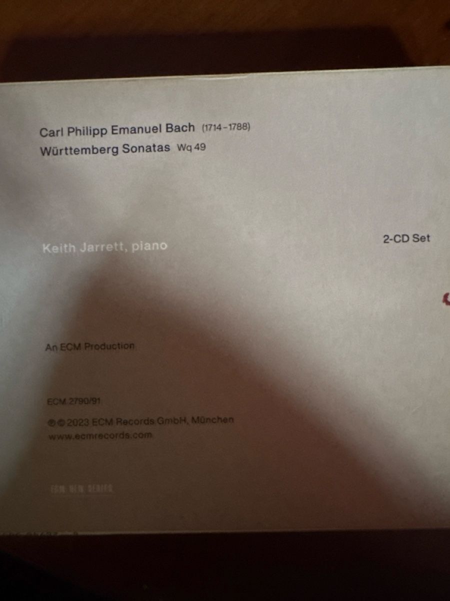 CDs: CD C. P. E. Bach Würtemberg Sonatas Keith Jarrett 2-CD – Gebraucht aus Merligen von barratt 1