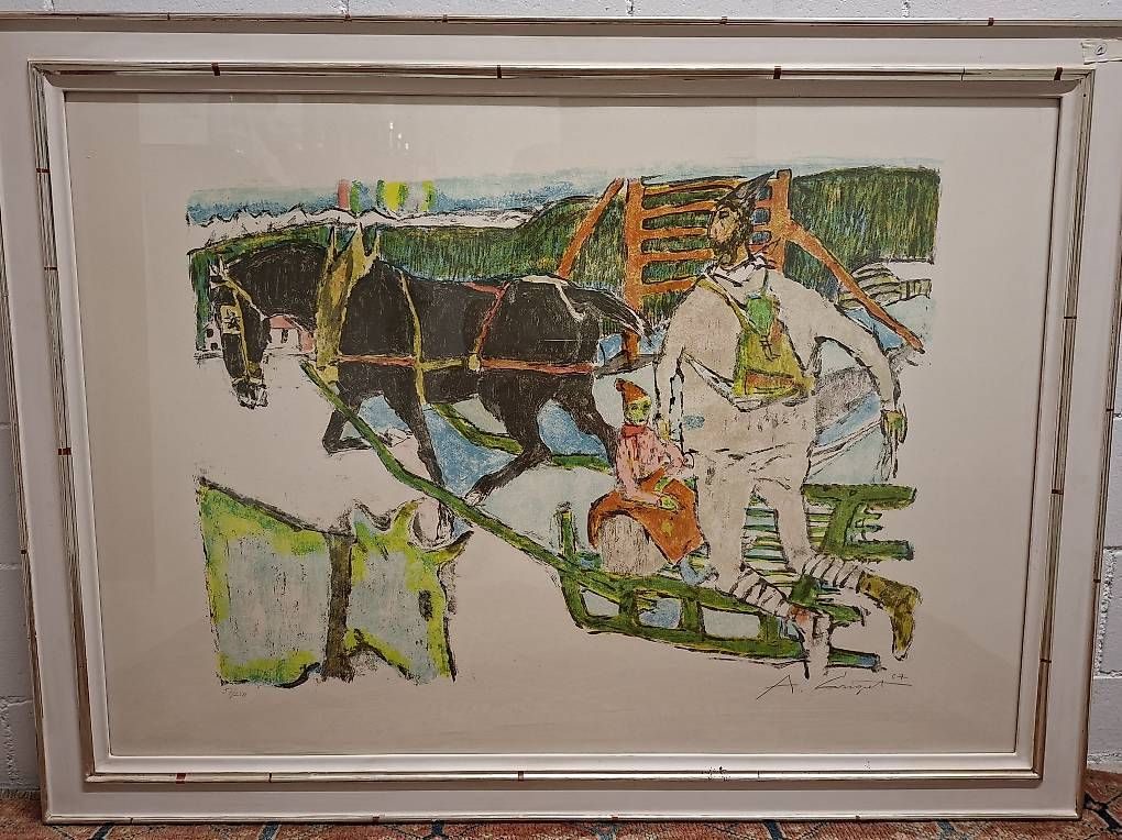Grafica & Litografie: Garigiet  farblitogrofie Schlittengefährt – Usato da Dübendorf venduto da Babyl2945 4