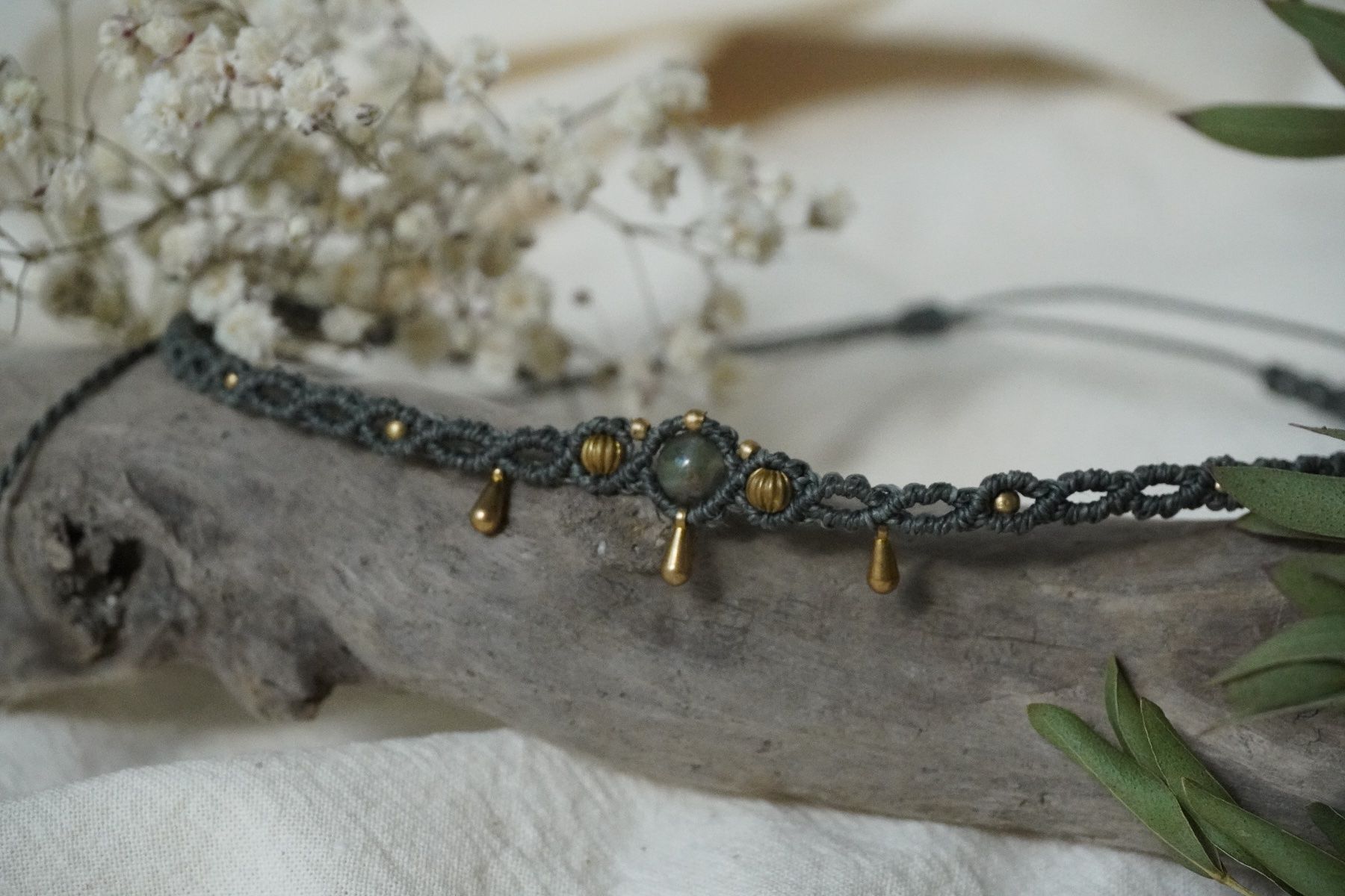 Catenine: linora - Makramee Choker-Halskette - Personalisierbar – Nuovo (secondo la descrizione) da Heerbrugg venduto da R.St27 1