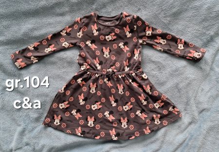 Warmes Langarmkleid grösse 104 Minnie Maus