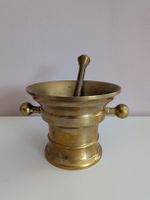 Massiver Vintage Messing-Mörser mit Stössel – schwer