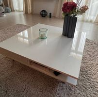 Table basse de salon TOFTERYD blanc brillant  95 × 95 cm