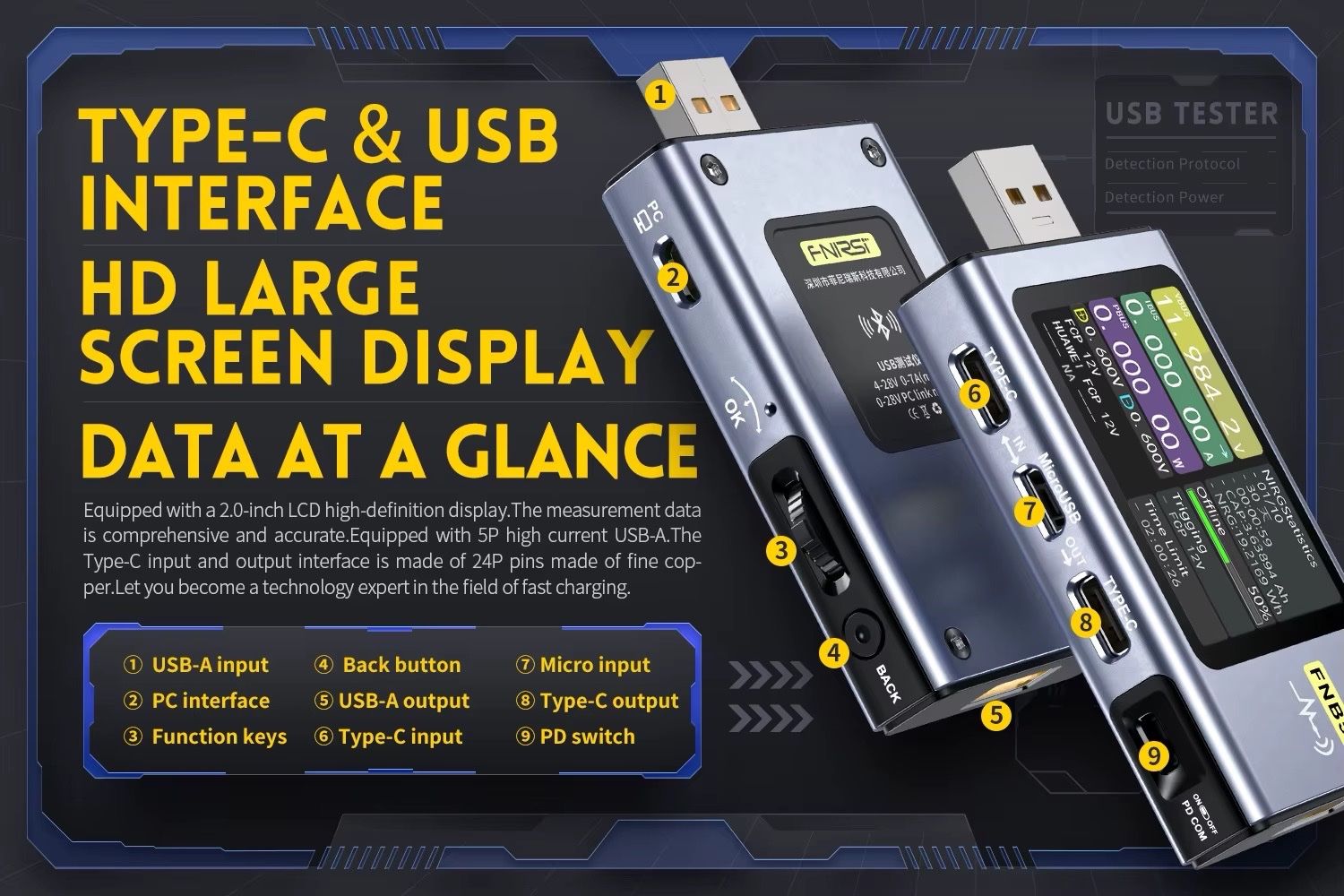 Misurare: Testeur USB multifonction avec affichage numérique – Usato da Morges venduto da con_jw6n 1