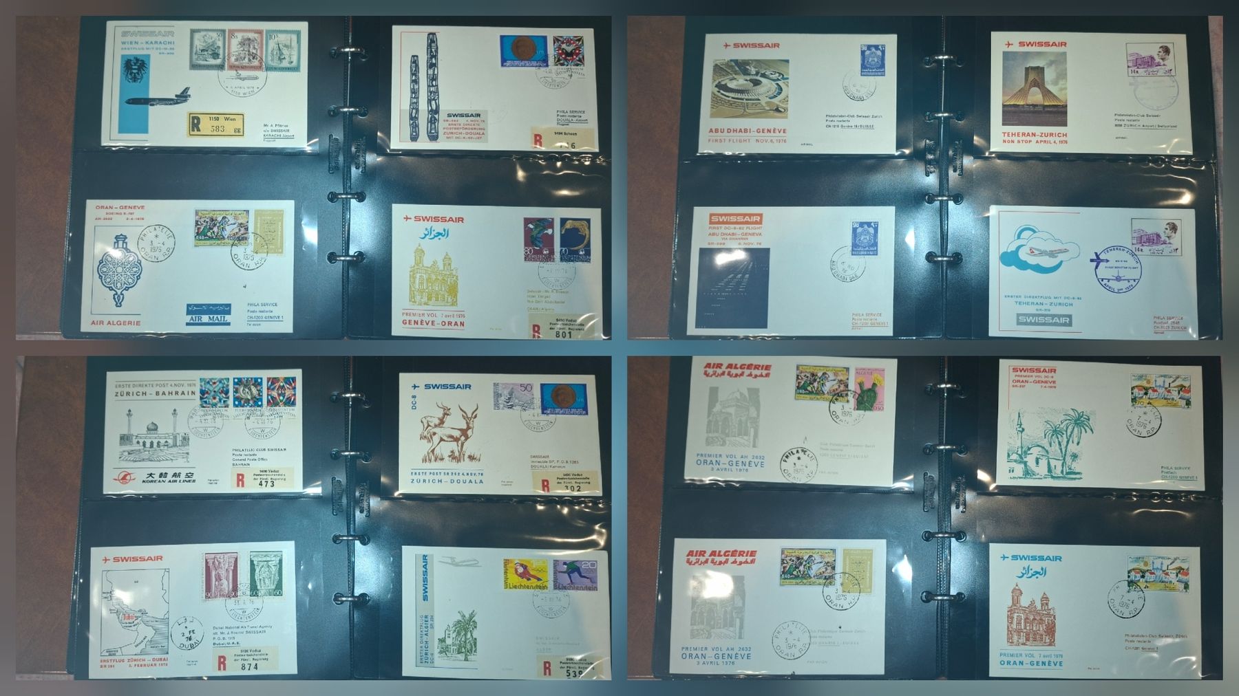 Tutti i francobolli: Swissair Flugbelege 1976 76Stk. – Usato da Balgach venduto da SIMEON27