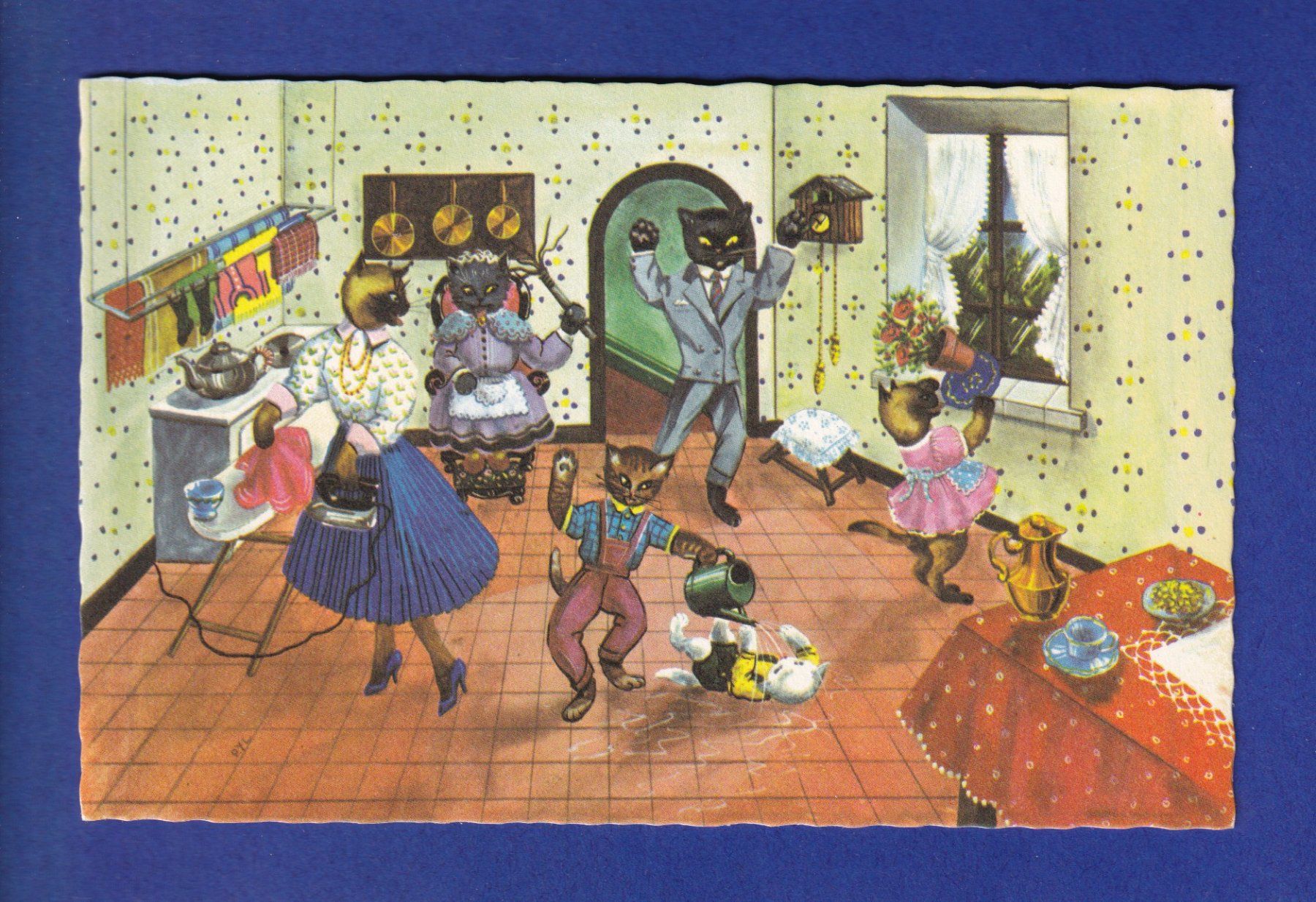 Cartes postales: CHAT - Chats humanisés – D'occasion à Pully par nicecards-shop