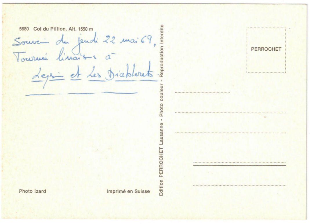 Cartes postales: Col du Pillon - Télècabine / Gondelbahn – D'occasion à Binningen par Mountainrider 1