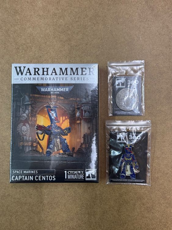 Warhammer 40k Captain Centos 300 Anniversary mit Coin & Pin (Neu und ...