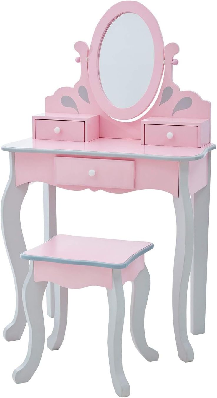 Tavoli da trucco: Kinder Schminktisch mit Spiegel & Hocker rosa – Nuovo e nell'imballaggio originale da Dietikon venduto da Abverkauf10