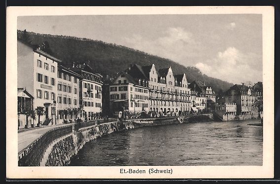 Cartes postales: AK Ennetbaden, Uferpartie – D'occasion à Berlin par bartko-reher
