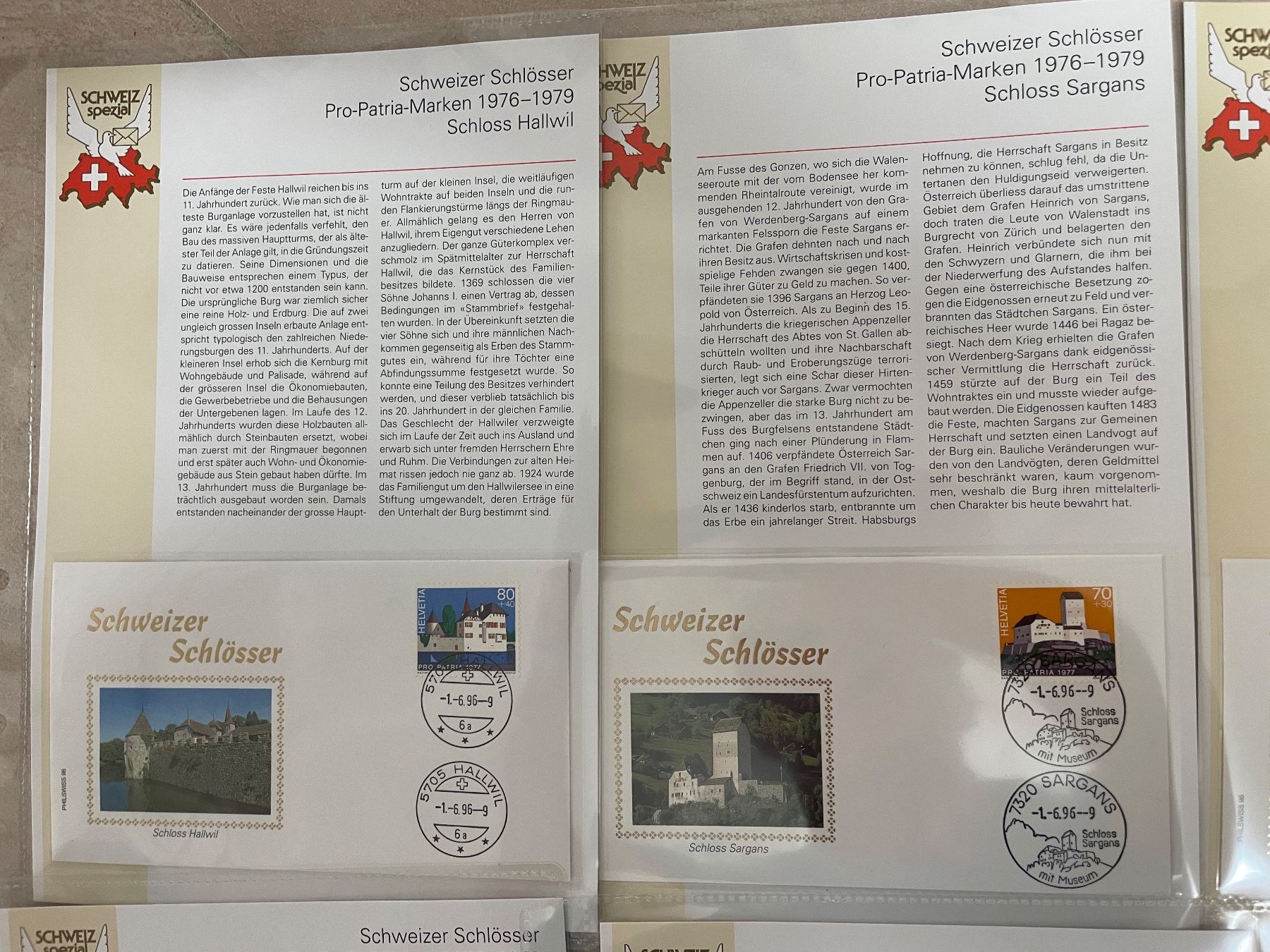 Alle Briefmarken: 16 châteaux, auf Deutsch – Gebraucht aus Sonceboz-Sombeval von Comment2 5