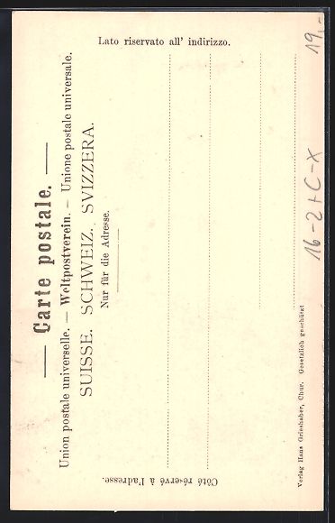Cartoline postali: Chur, Fliegender Mann mit Wanderstock  – Usato da Berlin venduto da bartko-reher 1