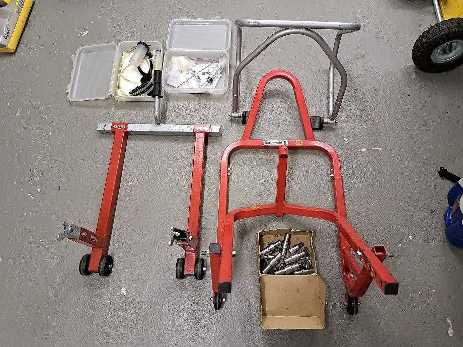 Motorrad Paddock Stand Heber Für Vorder- & Hinterrad | Stahl, Pulverbeschichtet, Universell