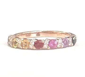 Anelli: Saphirring: 7 Rainbow Saphire 0.72ct., Diamanten, 2.190 CHF – Nuovo e nell'imballaggio originale da Zürich venduto da juwelier-damken 1