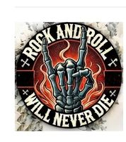 Metallschild  Rock and Roll Rund 20cm Durchmesser / Bild