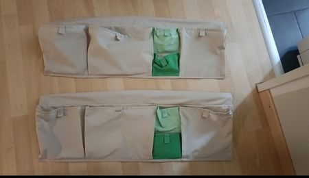 2 Aufbewahrungstaschen mit Fächern beige neu