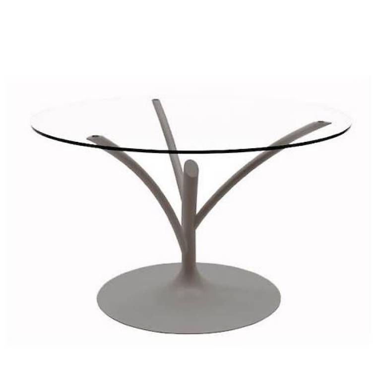 Calligaris Tavoli: Calligaris Acacia Tisch rund (120cm) – Glas Design – Usato da Zürich venduto da ITzu 1