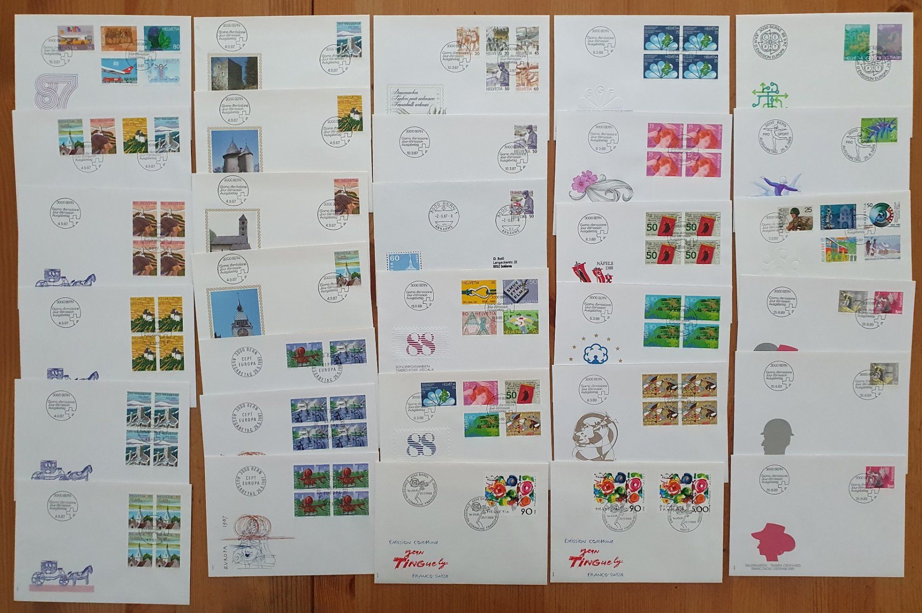 Tutti i francobolli: Schweiz: 900 verschiedene FDC 1960 - 2010 – Usato da Dällikon venduto da Minita 7