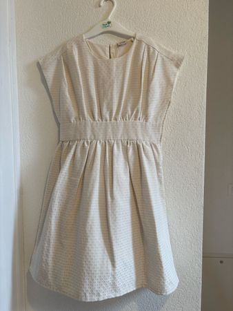 Robe été fille TAPE À L'OEIL 12 ans 152cm blanc motif doré