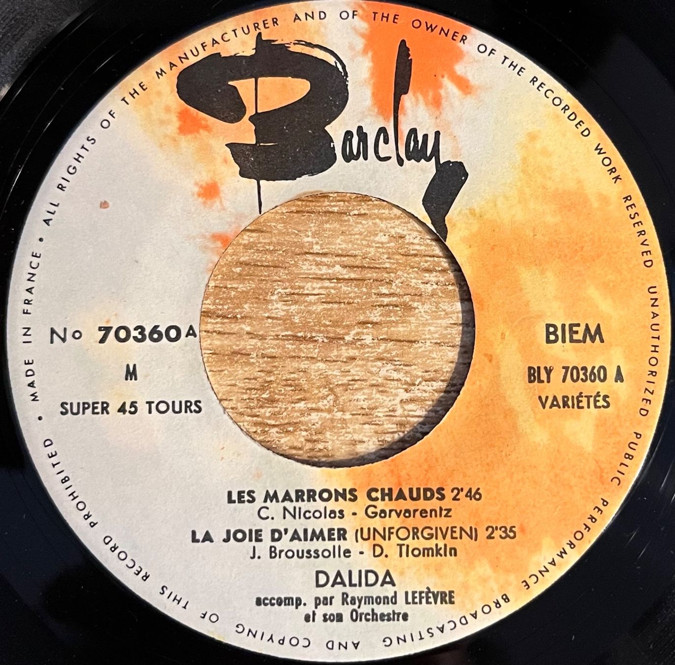 Schallplatten: DALIDA - LES MARRONS CHAUDS – Gebraucht aus Bussigny von vinyl-pas-cher 2