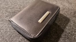Portemonnaie aus Leder in schwarz