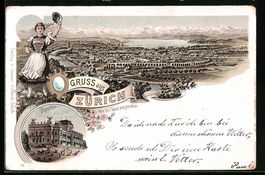 Litho Zürich, Totalansicht von der Waid