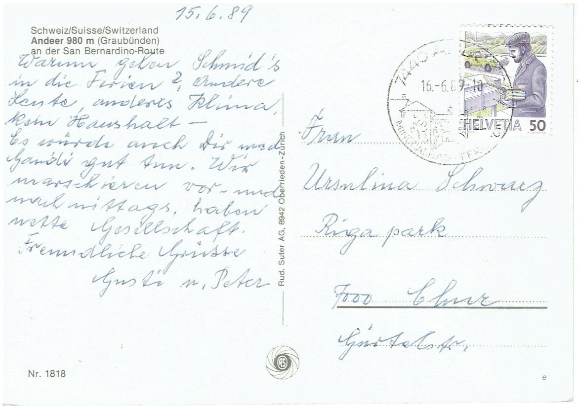 Cartes postales: Andeer – D'occasion à Flims - Dorf par Stagediver 1