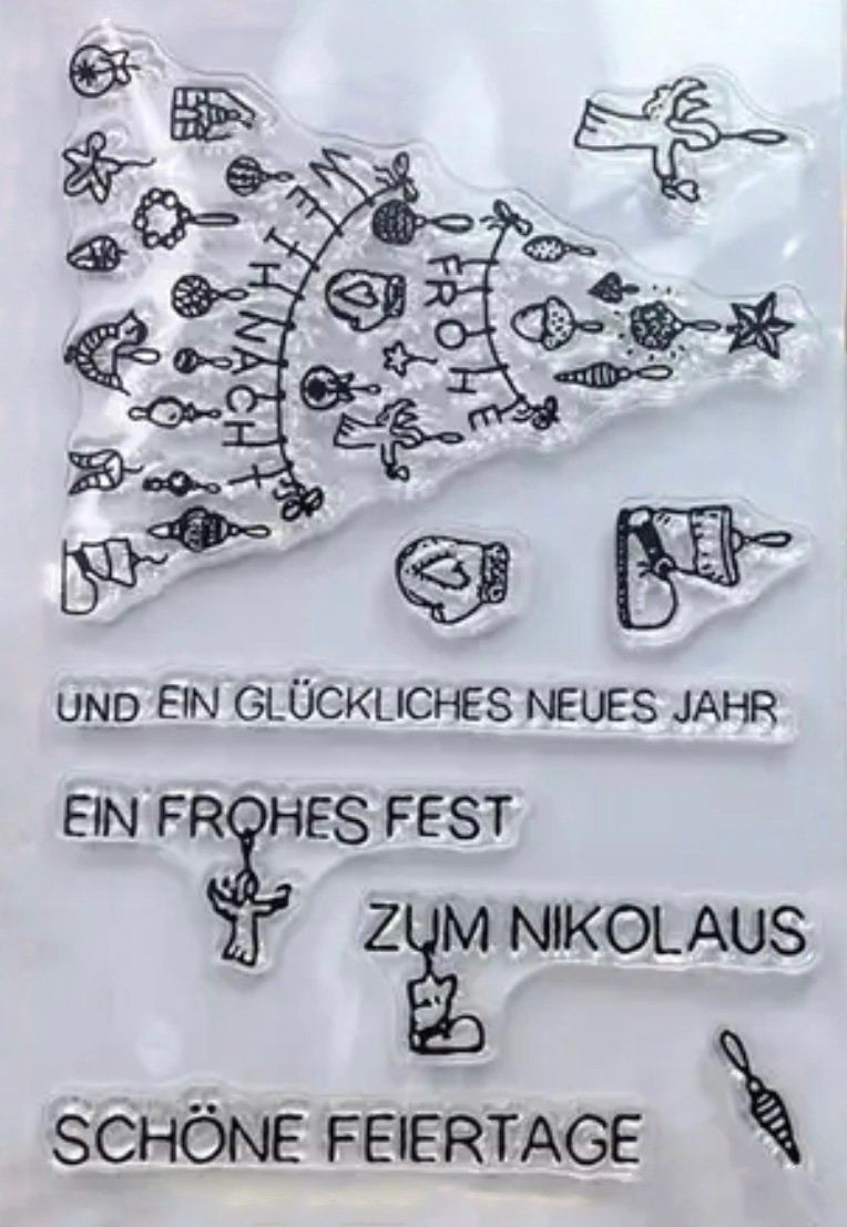 Timbri: Silikonstempel Ein frohes Fest – Nuovo e nell'imballaggio originale da Kaltbrunn venduto da schere-stein-papier