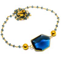 Iolite Quartz Gemstone Necklace 925 Sterling Silver Jewelry