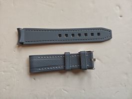 Graues Kautschuk-Uhrenarmband 20 mm für Omega