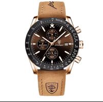 Herrenuhr Poedagar Chronograph Lederarmband