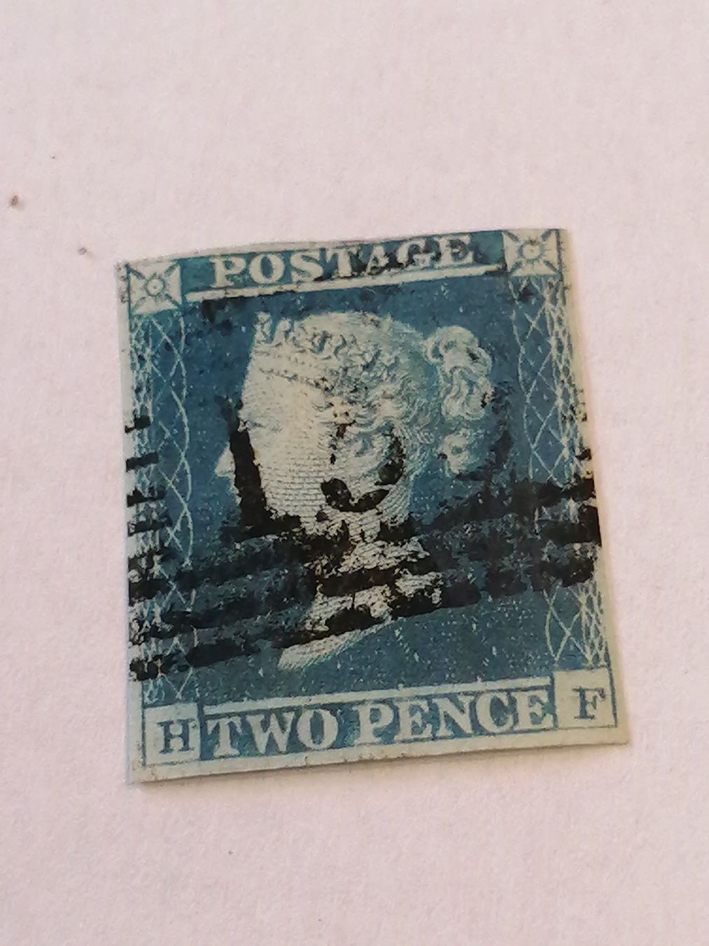 Alle Briefmarken: Two Pence Blue 1841, Platte 3 – Gebraucht aus Happerswil von tschergi