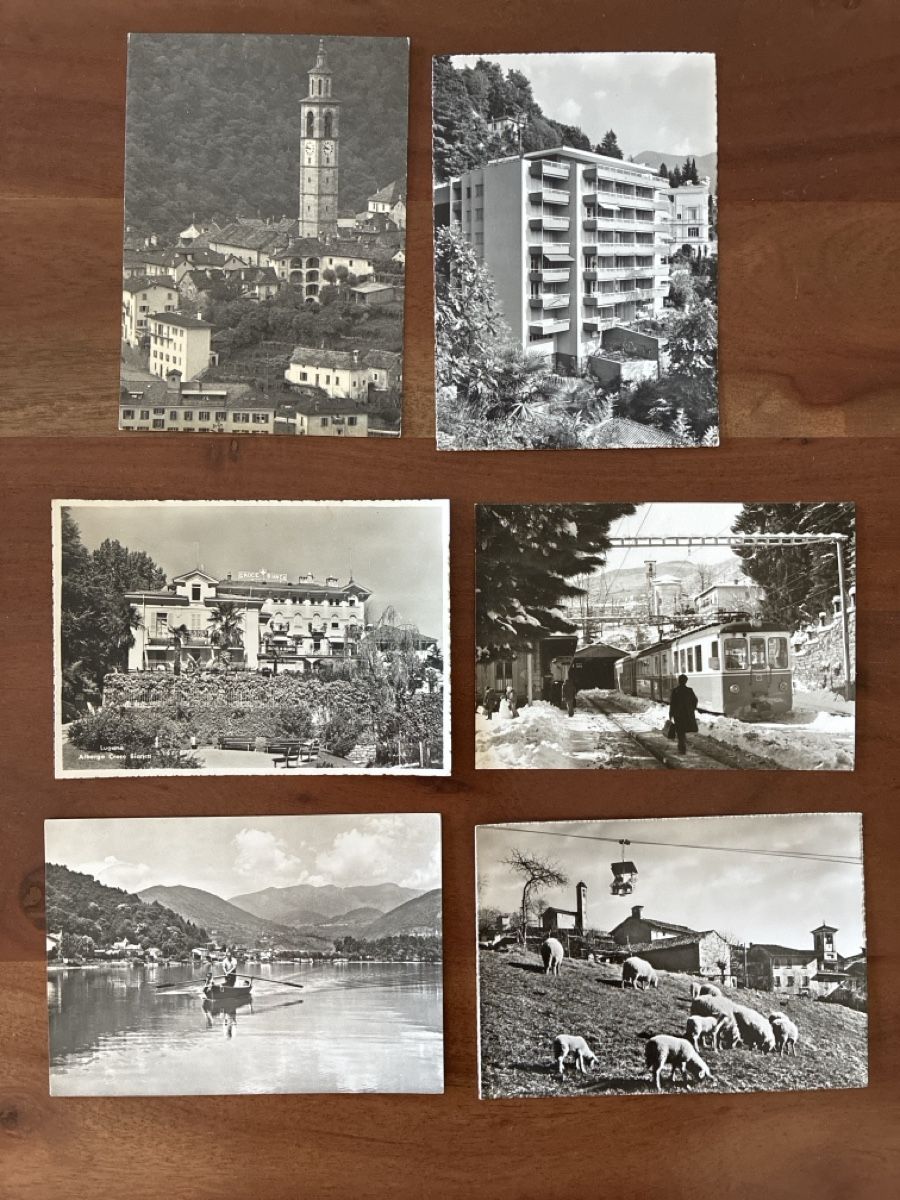 Cartoline postali: 12 Ansichtskarten Schweiz diverse vom Kanton Tessin  – Usato da Oftringen venduto da Cla.vD.74 3